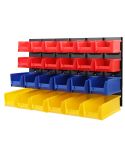 24 Bin Wall Mounted Rack Storage Tools Steel Board Organiser Work Bench Garage