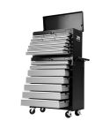 Giantz 17 Drawers Tool Box Trolley Chest Cabinet Cart Garage Mechanic Toolbox Black and Grey