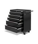 Giantz 5 Drawer Mechanic Tool Box Cabinet Storage Trolley - Black