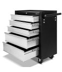 Giantz 5 Drawer Mechanic Tool Box Cabinet Storage Trolley - Black & Grey