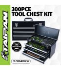 Taipan 300PCE 3 Drawer Tool Chest Kit Premium Quality Chrome Vanadium Steel