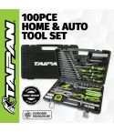 Taipan 100PCE Home Auto Premium Quality Tool Set Case Chrome Vanadium Steel
