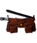 Carpenter's tool belt tool apron tool pouch in Genuine suede cowhide leather