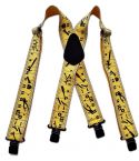 5 cm width tape-ruler pattern suspender ( Yellow ) adjustable sliders for both men and women