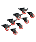 8 x 2" Polyurethane Castor Wheels - Swivel and 4 with brake