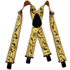 5 cm width tape-ruler pattern suspender ( Yellow ) adjustable sliders for both men and women